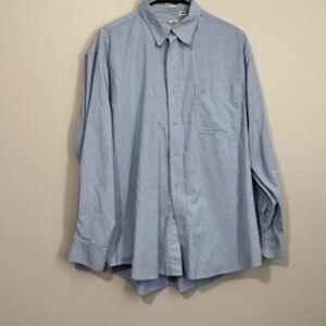 USED Men's Gentlemen's Club Long Sleeve Button Down Shirt Color Blue Size Large